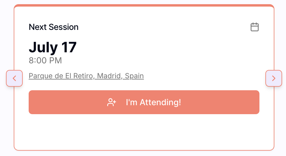 The session details modal showing comments.